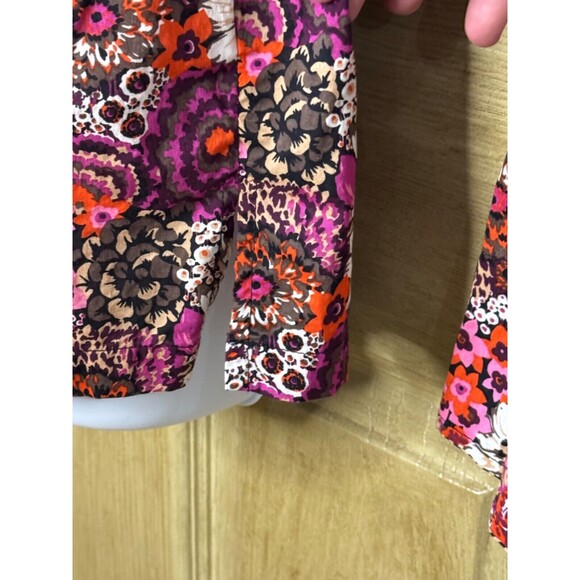 Vera Bradley Rosewood Button Down Long Sleeve Top With Collar Medium - Picture 5 of 8